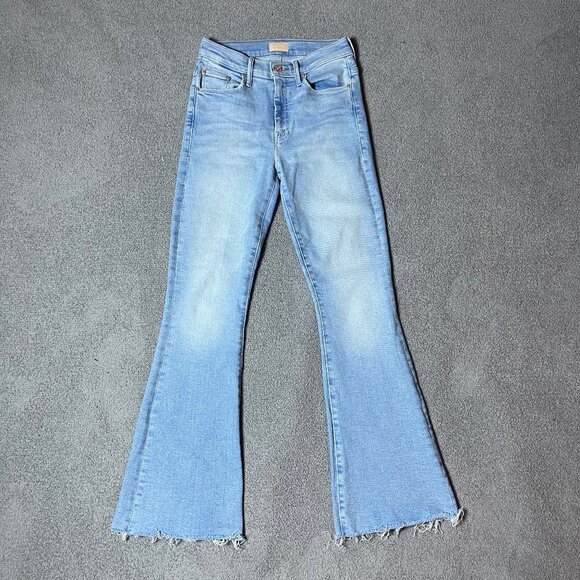Mother The Weekender Fray Jeans Women 25 Light Denim Flare California Cruiser - Picture 1 of 9